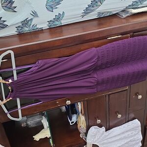 Vtg CACHE RARE Formal Dresses Like New Gold Woven Straps Back Chain